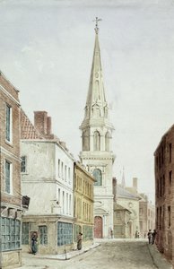 St. Antholins Church, a View from the West along Watling Street, c.1850